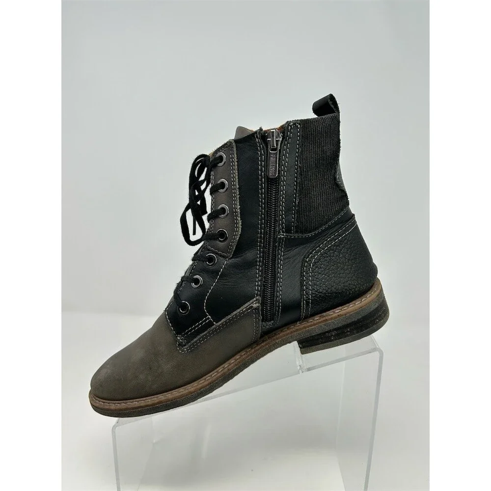 Pikolinos Aldaya Womens Ankle Boots Gray Lace-Up Side Zip Combat Casual Size 37